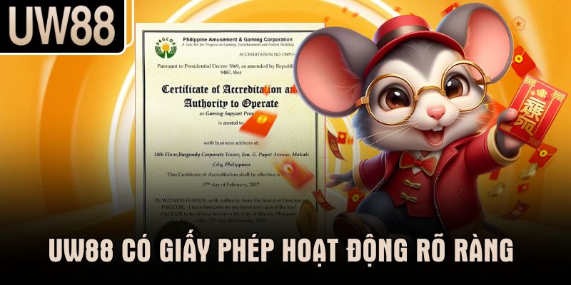 UW88 có giấy phép hoạt động rõ ràng